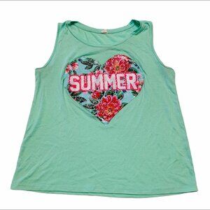The Watershed Summer Love Sequin Crop Tank LARGE